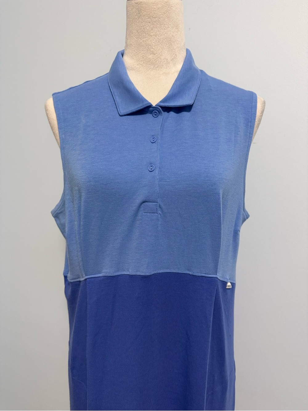 Puma Two-Tone Blue Sleeveless Polo Mini Dress - Picture 2 of 8